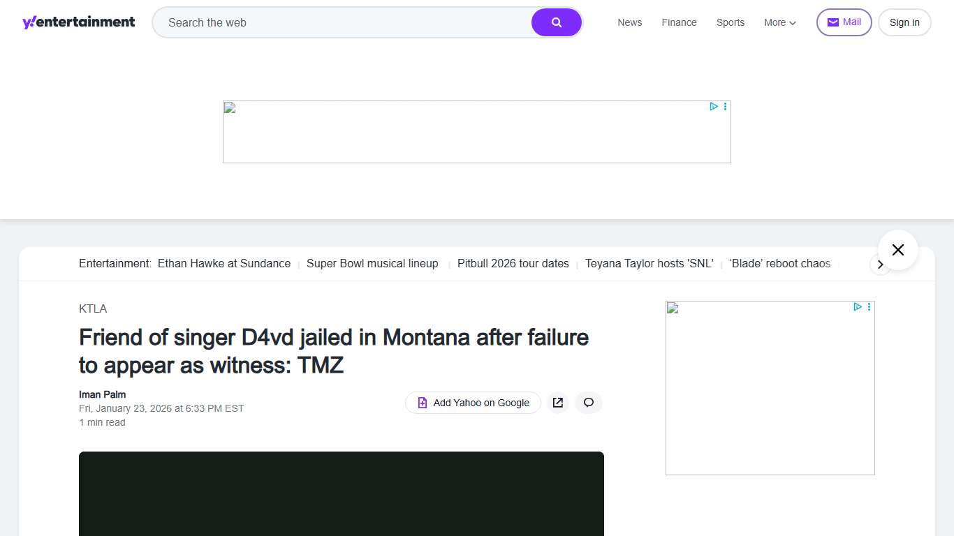 Friend of singer D4vd jailed in Montana after failure to appear as witness: TMZ